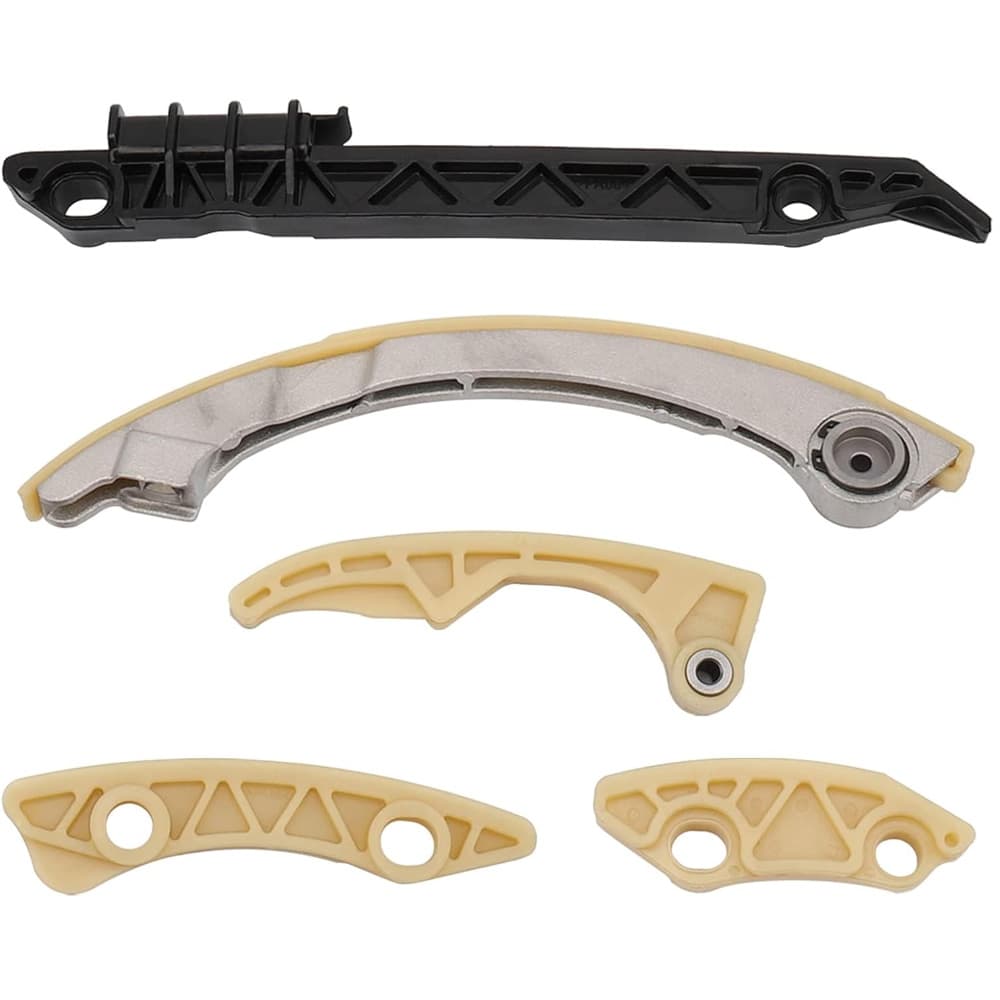 Full timing chain set with tensioner, guides and sprockets, compatible with Chevrolet Malibu, Cobalt, Equinox, GMC Terrain, Buick LaCrosse, Verano and Saturn Aura 2010-2015 2.0/2.2/2.4L engines, solves timing noise and jump issues. 1-Year Warranty & Free Shipping.
