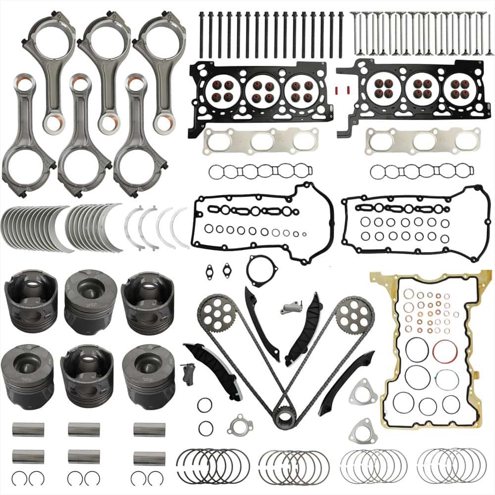 GPQ 3.0L Diesel Engine Rebuild Timing Chain Piston Head Gasket Kit For Dodge Jeep 14-19