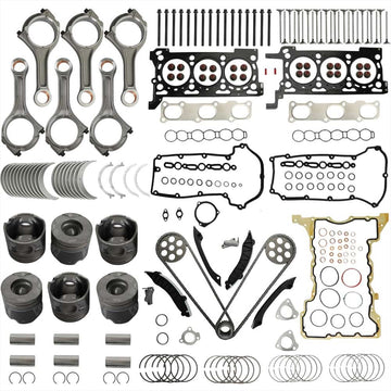 GPQ 3.0L Diesel Engine Rebuild Timing Chain Piston Head Gasket Kit For Dodge Jeep 14-19