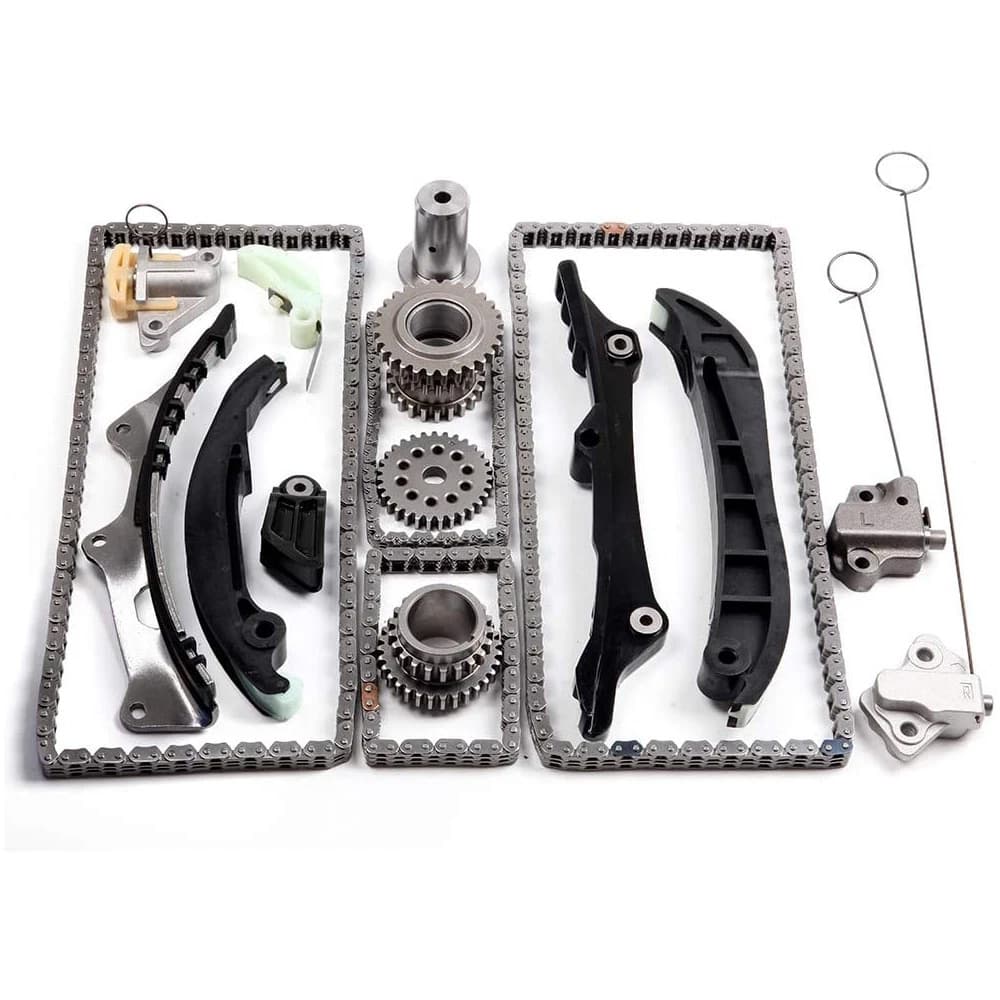 Kit contents: timing chain, tensioner, guides, slippers, complete head gasket set and installation hardware