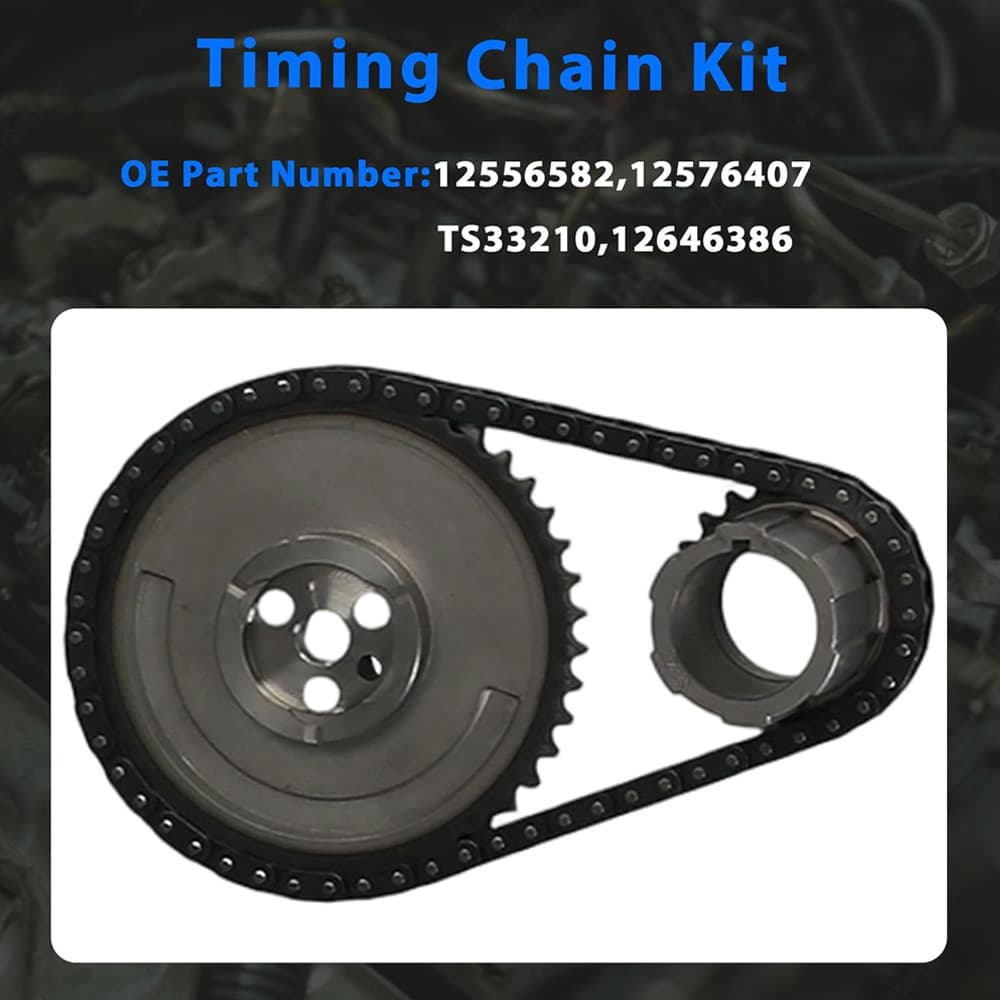 Complete Sloppy Stage 2 engine rebuild parts kit consisting of camshaft, hydraulic valve lifters, timing chain assembly, oil & water pump, intake exhaust valves, rocker arms and valve stem seals for automotive engine repair replacement
