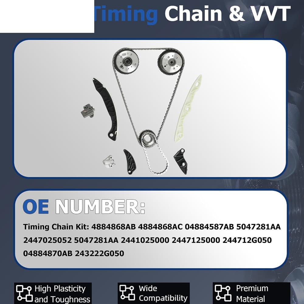 Timing Chain Kit Fit Jeep Compass Patriot 2.4L Chrysler Dodge 2007-2017 Engine Timing Replacement Parts
