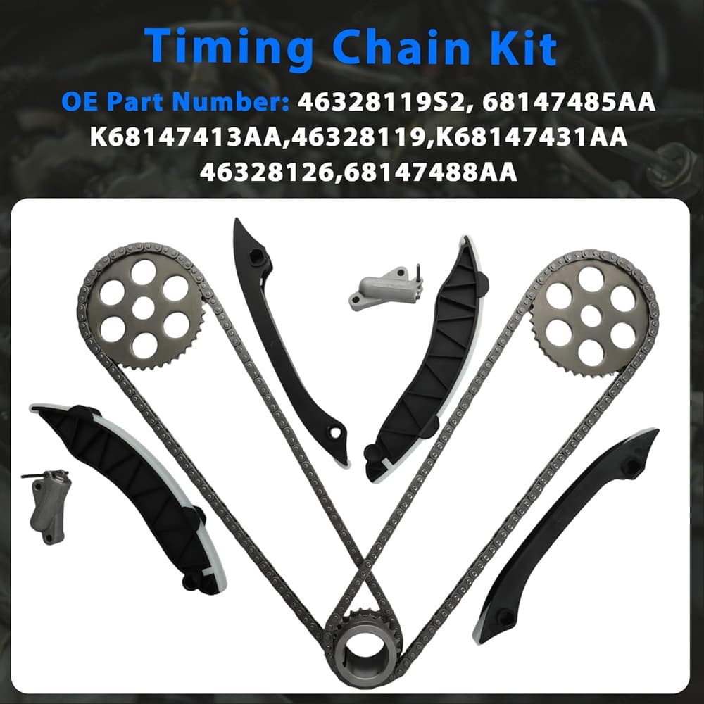 Complete timing chain with gears guides kit for Dodge Jeep 3.0L diesel engine overhaul
