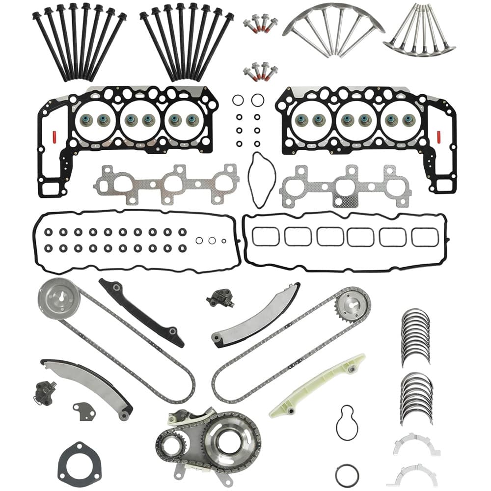 5.4L Triton Timing Chain Kit Head Gasket Set Head Bolts For Ford F150 F250 F350 Expedition
