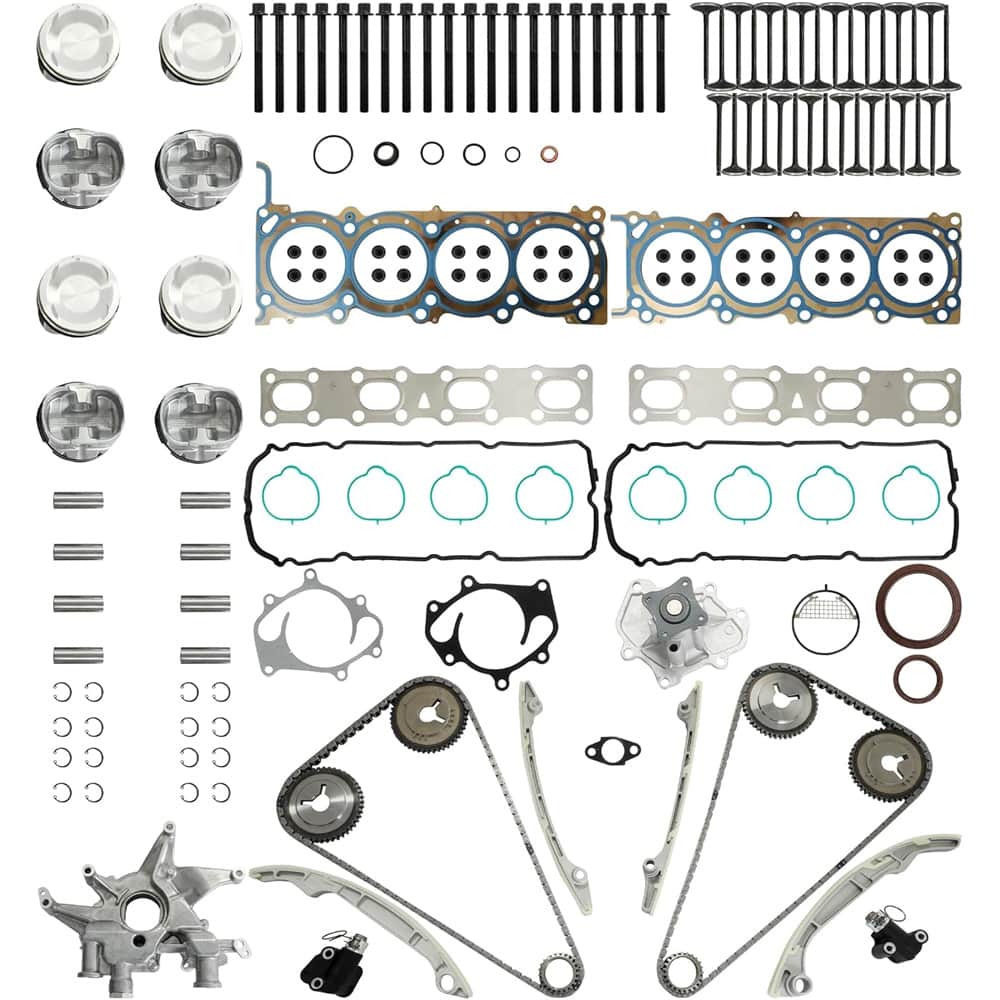 Timing Chain Kit Head Gasket Oil Water Pump Intake Exhaust Valve Complete Engine Repair Overhaul Parts Kit
