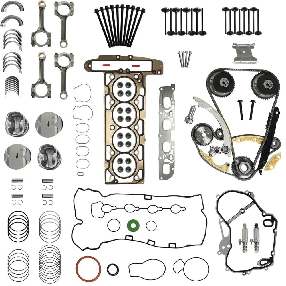 Timing Chain Kit VVT Sprocket Head Gasket Bolt Piston Ring Con-Rod Set
