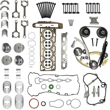 Timing Chain Kit VVT Sprocket Head Gasket Bolt Piston Ring Con-Rod Set
