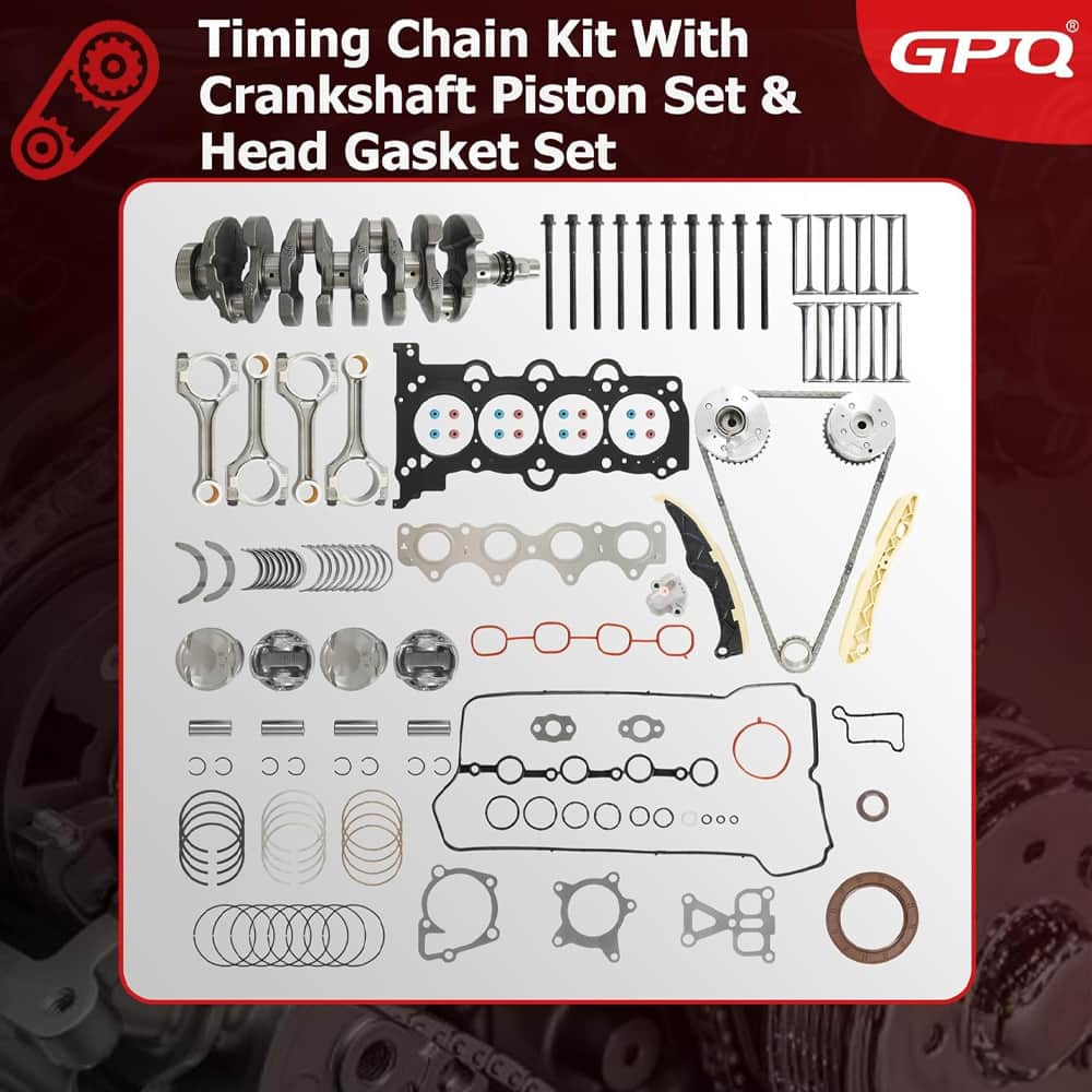  Timing chain, crankshaft, piston and cylinder head gasket engine parts set