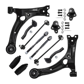 Toyota 12pc Front Lower Control Arm Kit Sway Bar Tie Rod