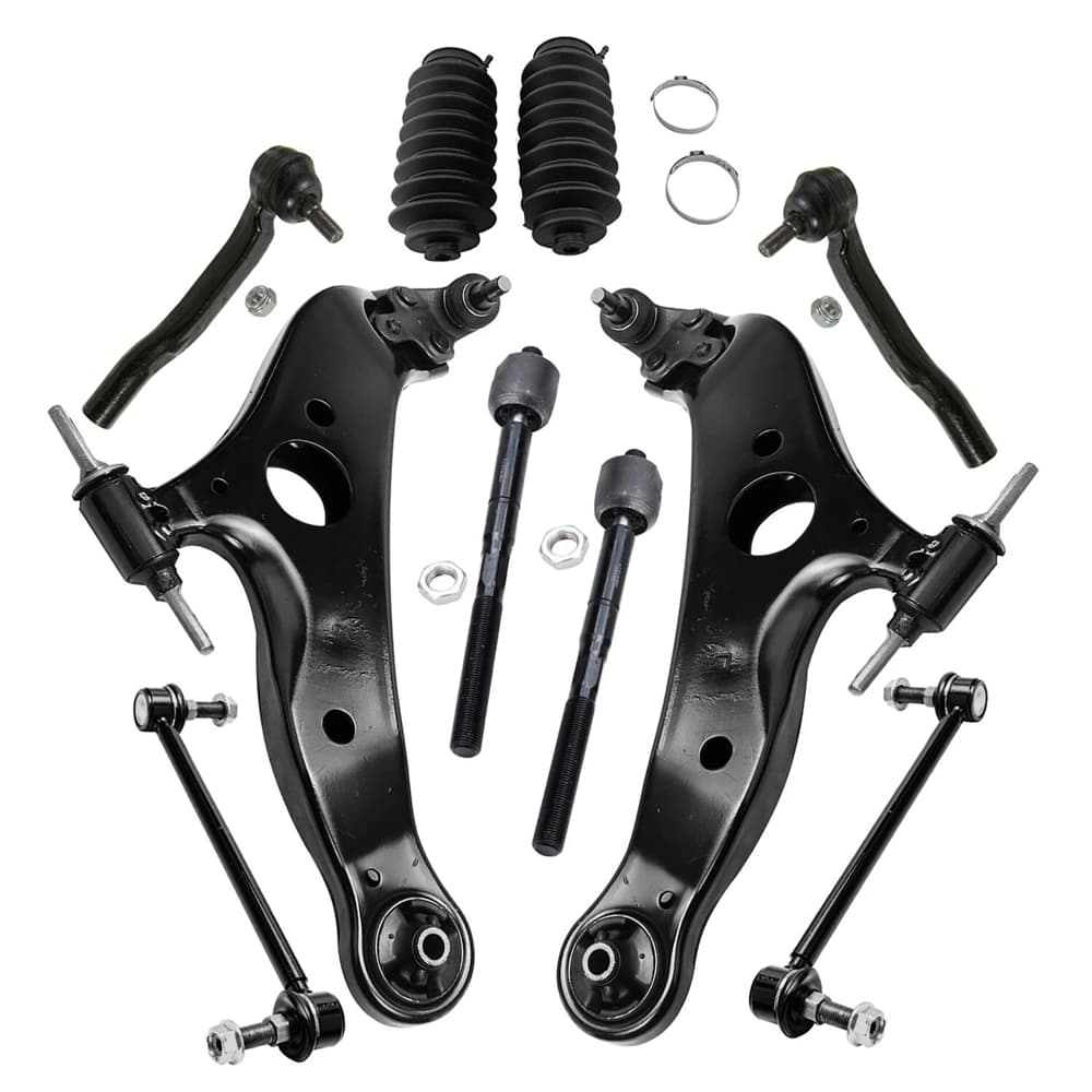 Toyota 10pc Front Lower Control Arms Tie Rod Suspension Kit