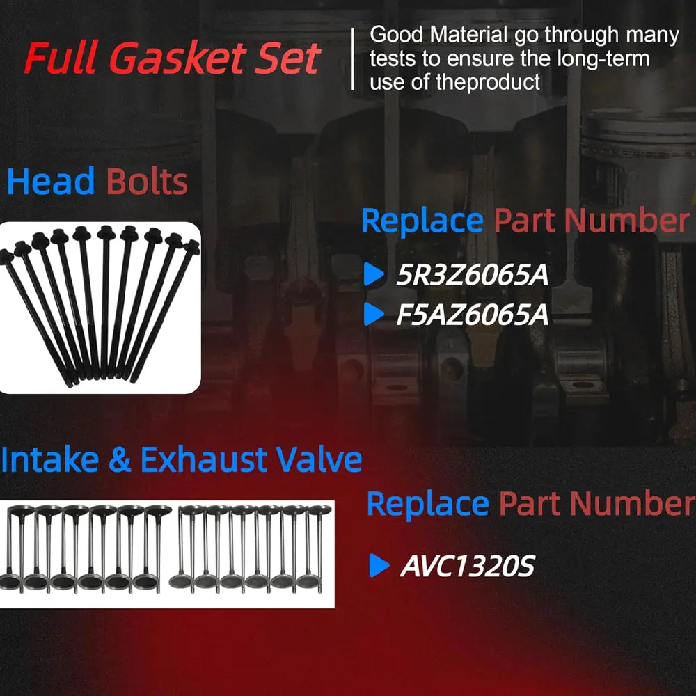 Ford 4.6L V8 Engine Overhaul Rebuild Kit Parts Head Bolts Valves