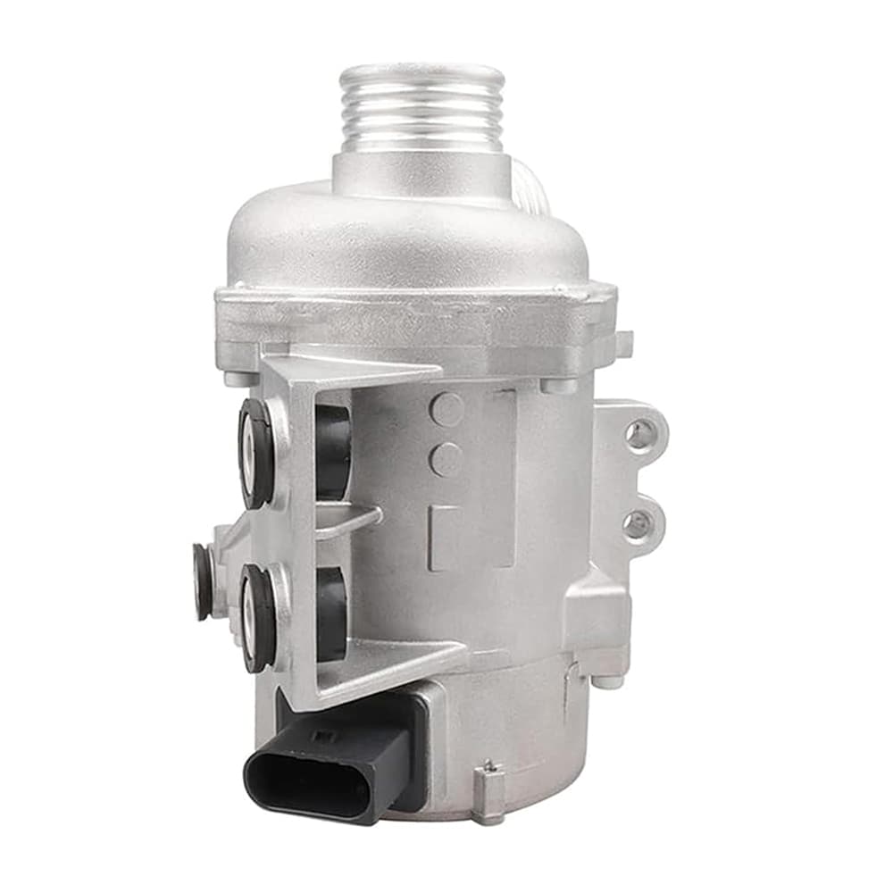 Electric Water Pump for BMW N52 3.0L, Front View with Electrical Connector & Mounting Bracket