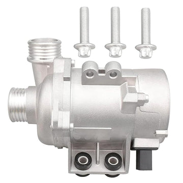 Electric Water Pump for BMW N52 3.0L, Dual Inlet Ports & Mounting Hardware Kit