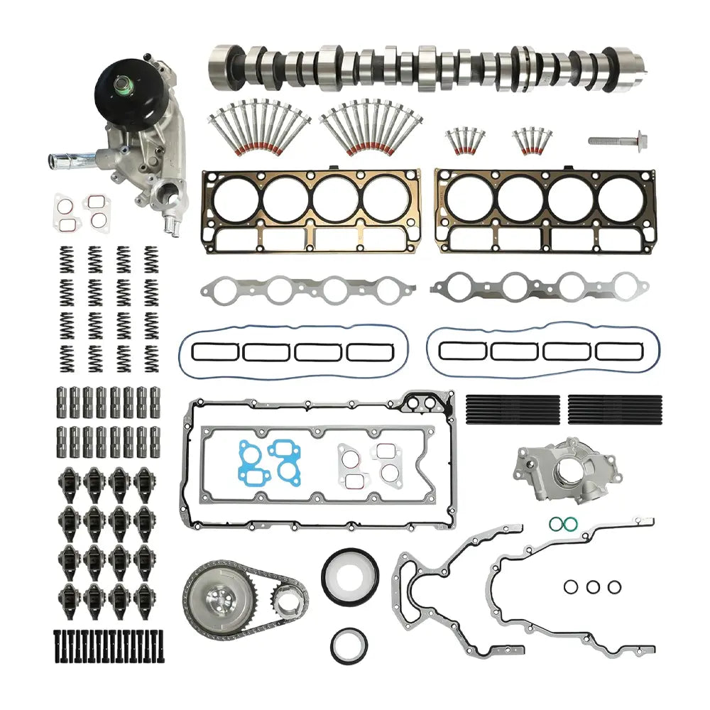 5.3L V8 engine rebuild kit with camshaft, water pump, timing set, gaskets & bolts for Chevy/GMC 2005-2014