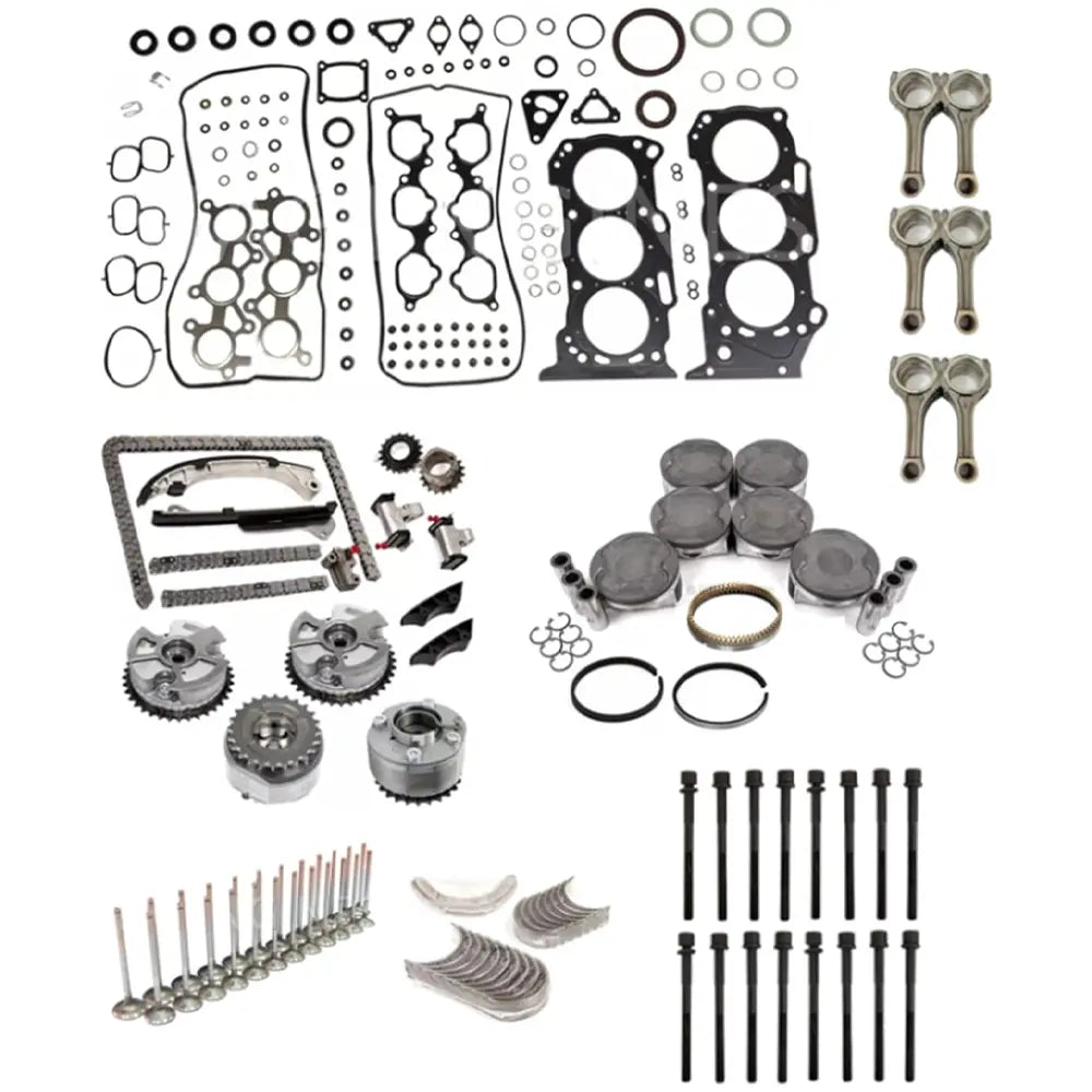 Complete 2GR-FE Engine Overhaul Kit with Timing Chain, Pistons, Connecting Rods & Gaskets for Toyota/Lexus 3.5L V6