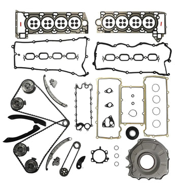 Complete Engine Overhaul Gasket Kit Timing Chain Kit For Land Rover Jaguar AJ133 5.0L V8