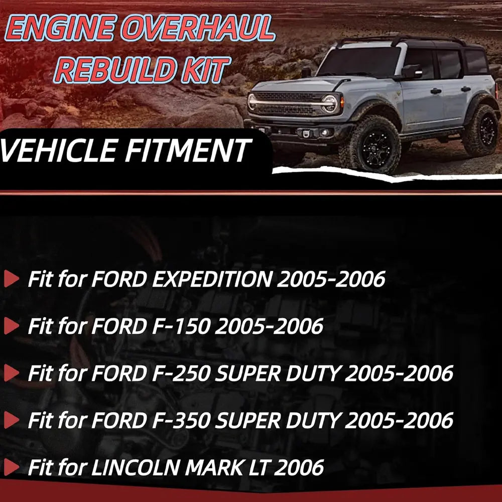 Engine Overhaul Rebuild Kit Fit for Ford Expedition F-150 F-250 Lincoln Mark LT