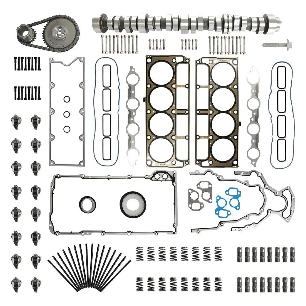 Complete 5.3L V8 engine rebuild kit with camshaft, gaskets, lifters, springs & bolts for Chevy/GMC 2007-2014
