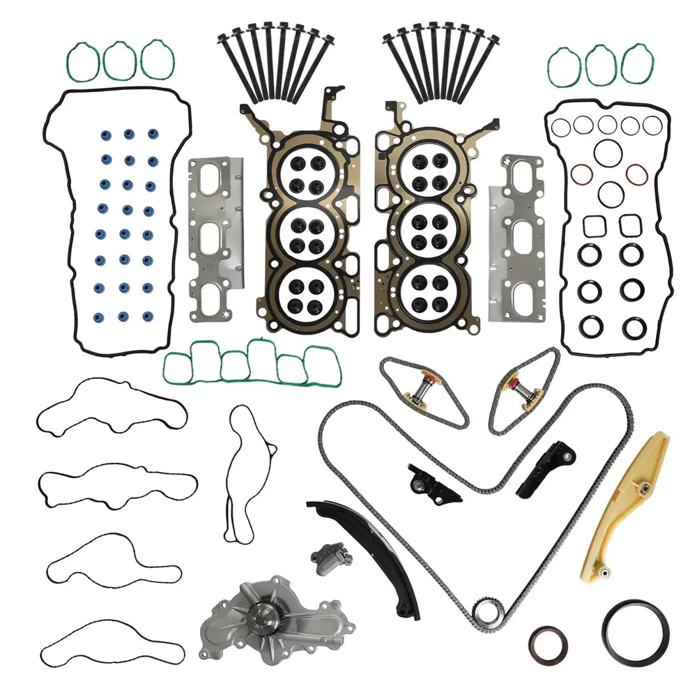 Engine Timing Chain Kit with Water Pump & Full Gasket Set for Ford 3.5L V6, Direct OEM Replacement