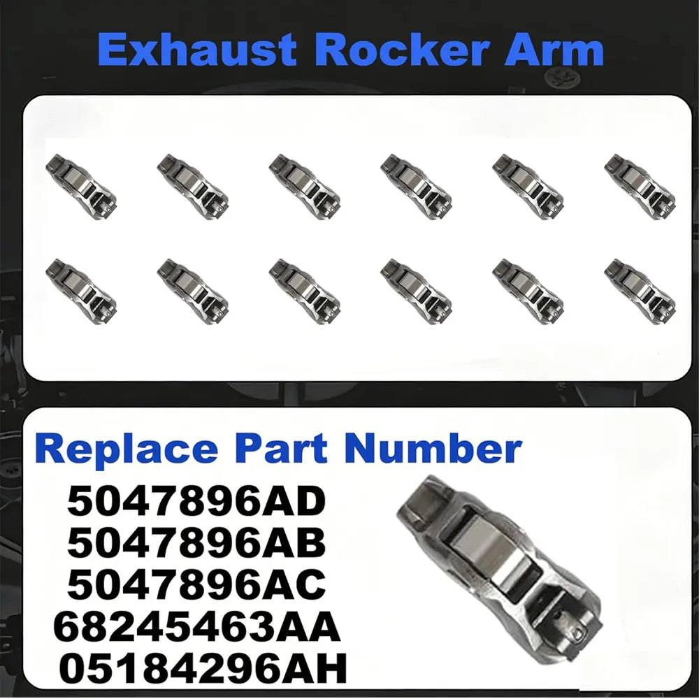 12pcs Exhaust Rocker Arms OE# 5047896AD 5047896AB 5047896AC 68245463AA 05184296AH for 3.6L Pentastar