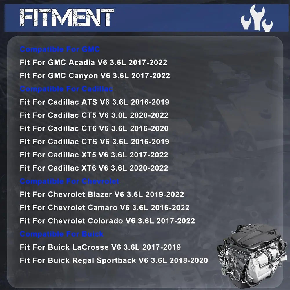 Vehicle Fitment Compatibility Chart For GM 3.6L V6 Timing Chain Kit GMC Cadillac Chevrolet Buick