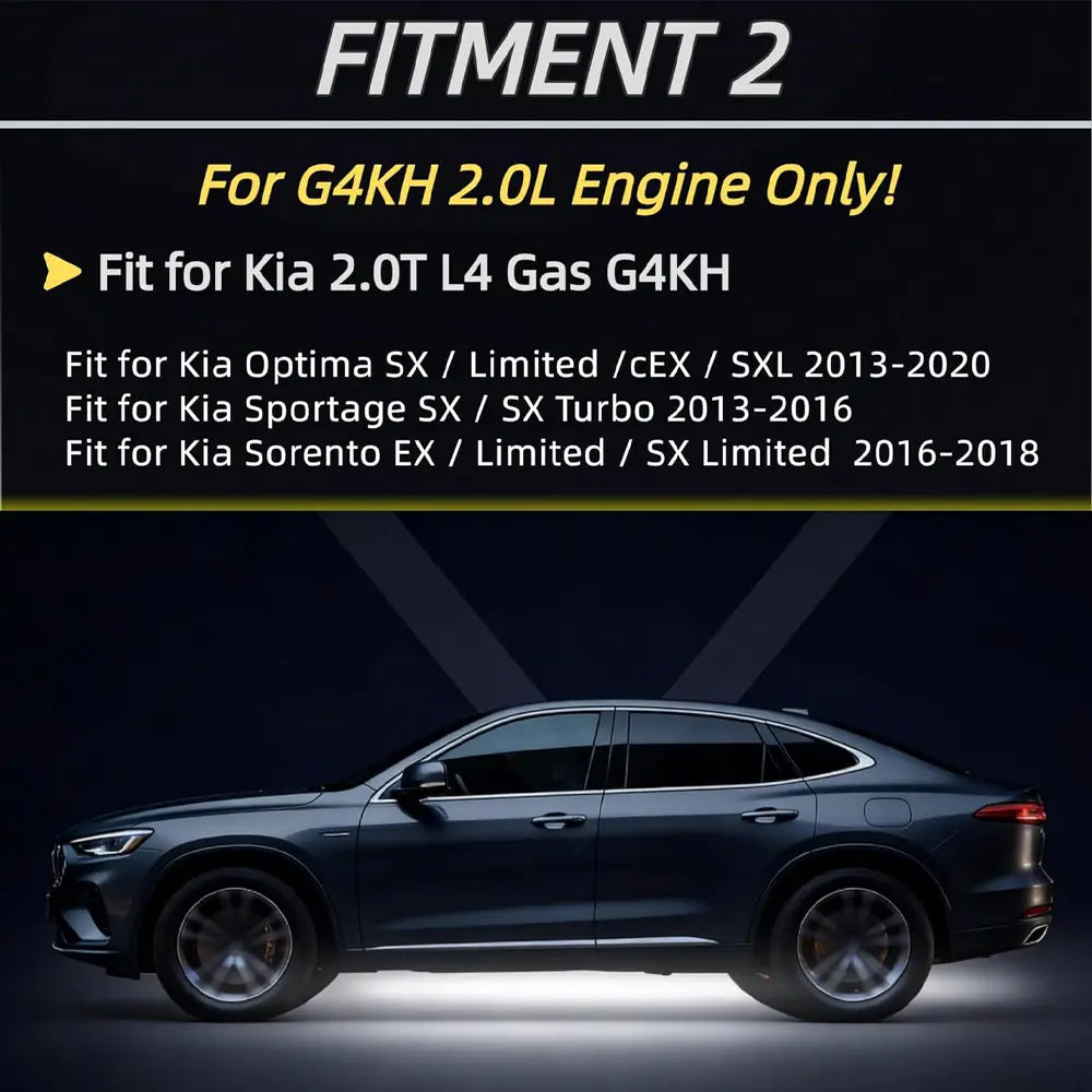 Kia Vehicle Fitment Chart For G4KH 2.0T L4 Turbo Engine Replacement Parts