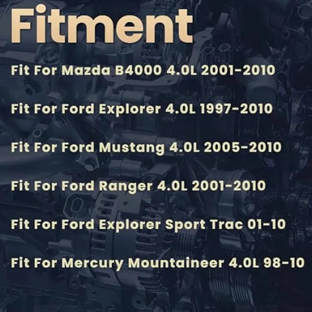 Engine Parts Fitment List for Ford 4.0L V6 SOHC Engine, Compatible with Ford Explorer, Ranger, Mustang, Mazda B4000, Mercury Mountaineer
