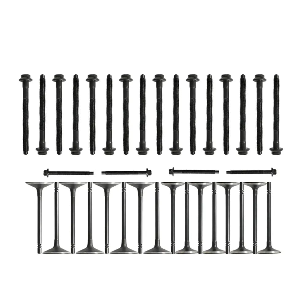 Intake Exhaust Valves and Cylinder Head Bolts Set for Ford 4.0L V6 SOHC Engine