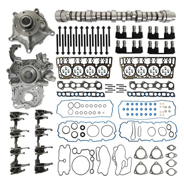Complete Engine Overhaul Kit with Camshaft, Water Pump, Timing Cover, Head Gaskets & Rocker Arms for Ford 6.4L Powerstroke Diesel