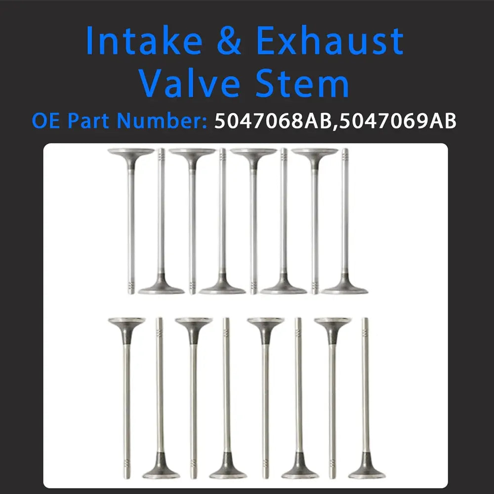 Intake & Exhaust Valves 5047068AB 5047069AB for 2.0L 2.4L Chrysler Dodge Jeep