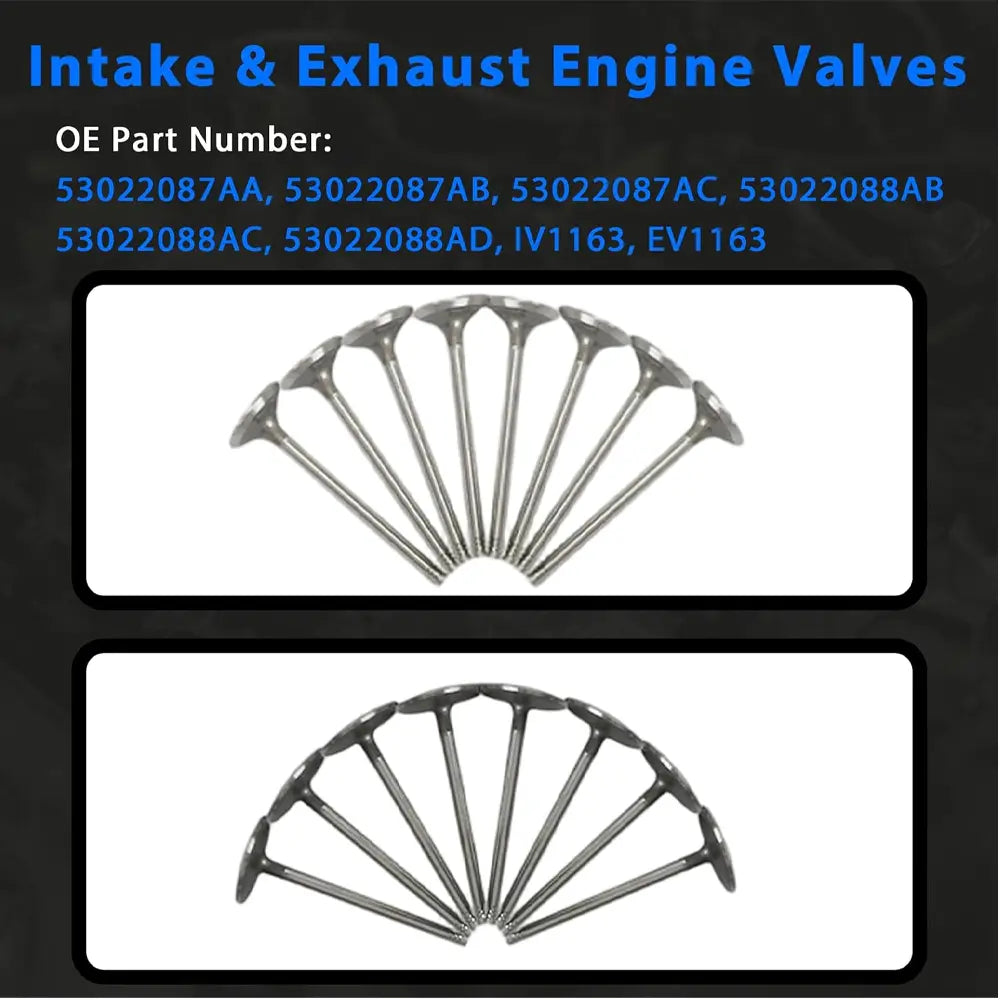 5.7L Hemi Intake & Exhaust Valves OE 53022087AA 53022088AB IV1163 EV1163