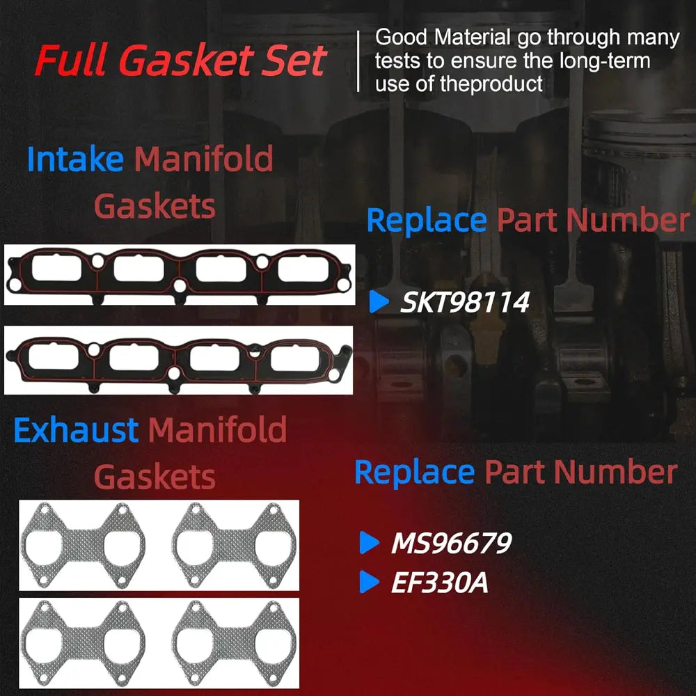 Ford 4.6L Intake Exhaust Manifold Gasket Set SKT98114 MS96679 EF330A