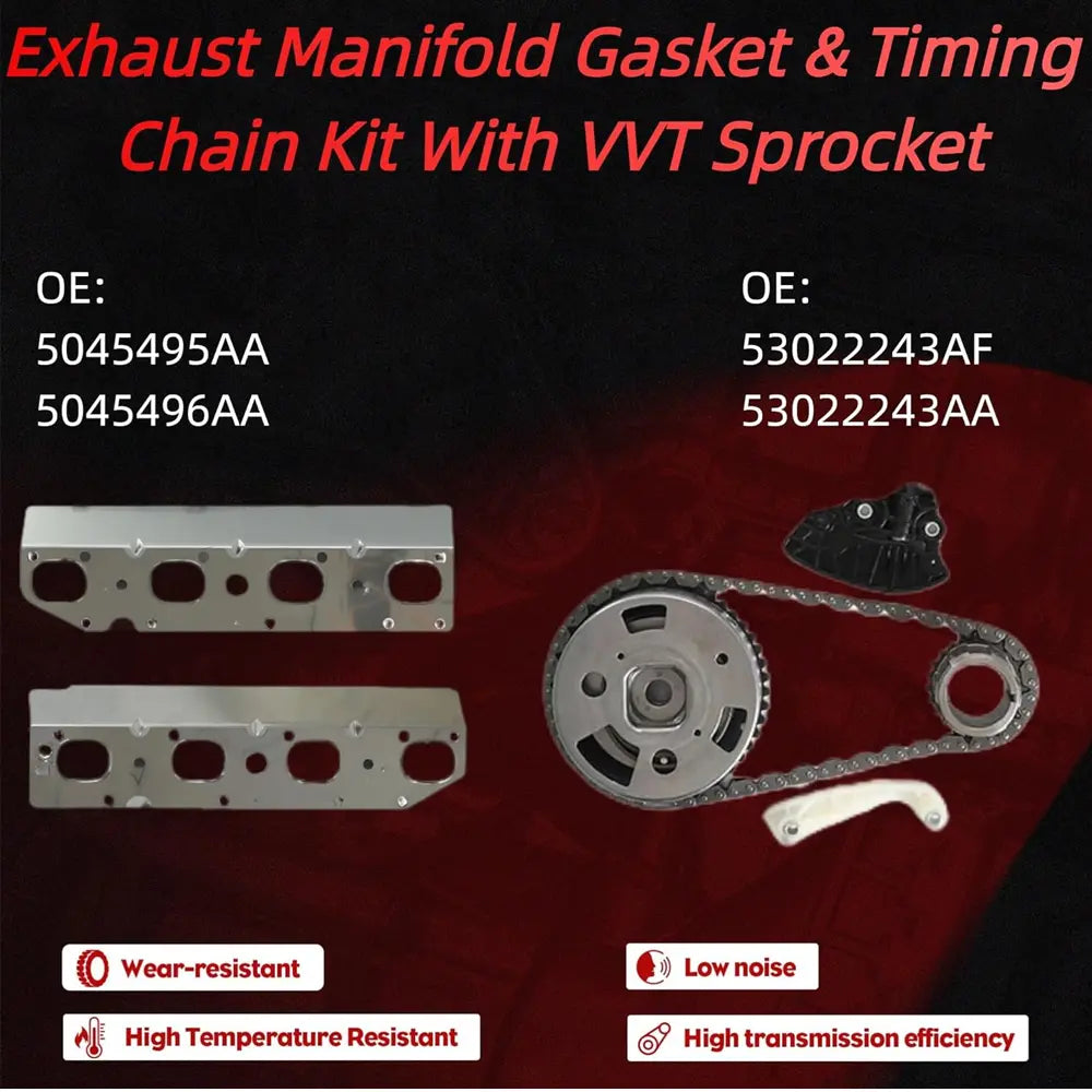 Exhaust Manifold Gasket Timing Chain Kit With VVT Sprocket For 5.7L Hemi V8 Engine