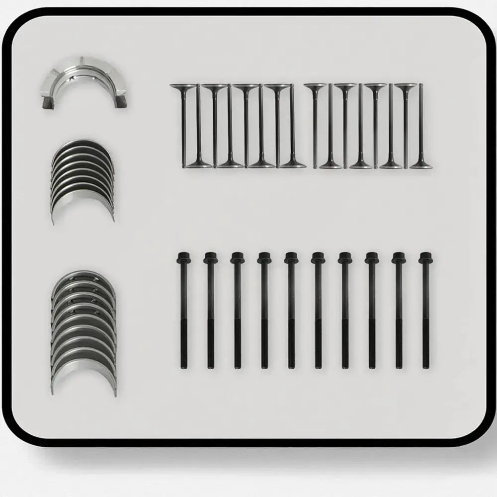 Intake Exhaust Valves, Cylinder Head Bolts, Main & Connecting Rod Bearings Set for Ford 2.0L/2.3L L4 DOHC Engine