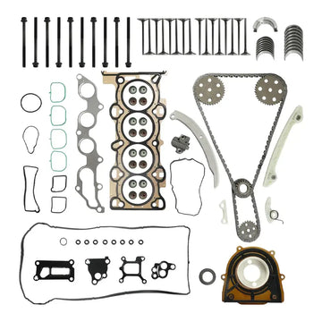 Complete Engine Overhaul Rebuild Kit for Ford Focus 2.0L/2.3L, Mazda 3/5/6 2.0L/2.3L, Includes Timing Chain, Head Gasket, Valves, Bearings, Seals