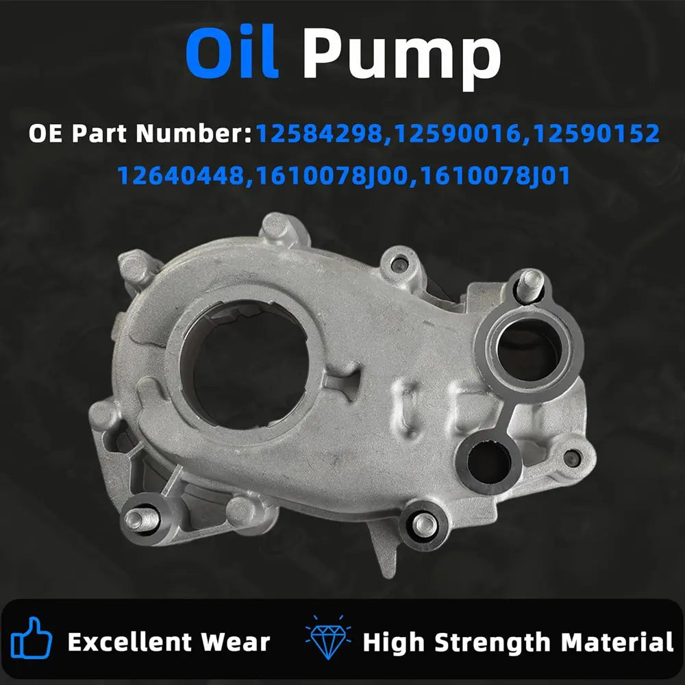 Engine Oil Pump Assembly with OE Part Numbers 12584298, 12590016 for GM 3.6L V6 DOHC Engine, High Strength Material