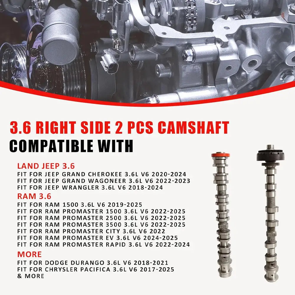 Full Fitment List Right Side Camshaft For Jeep Ram Dodge Chrysler 3.6L V6