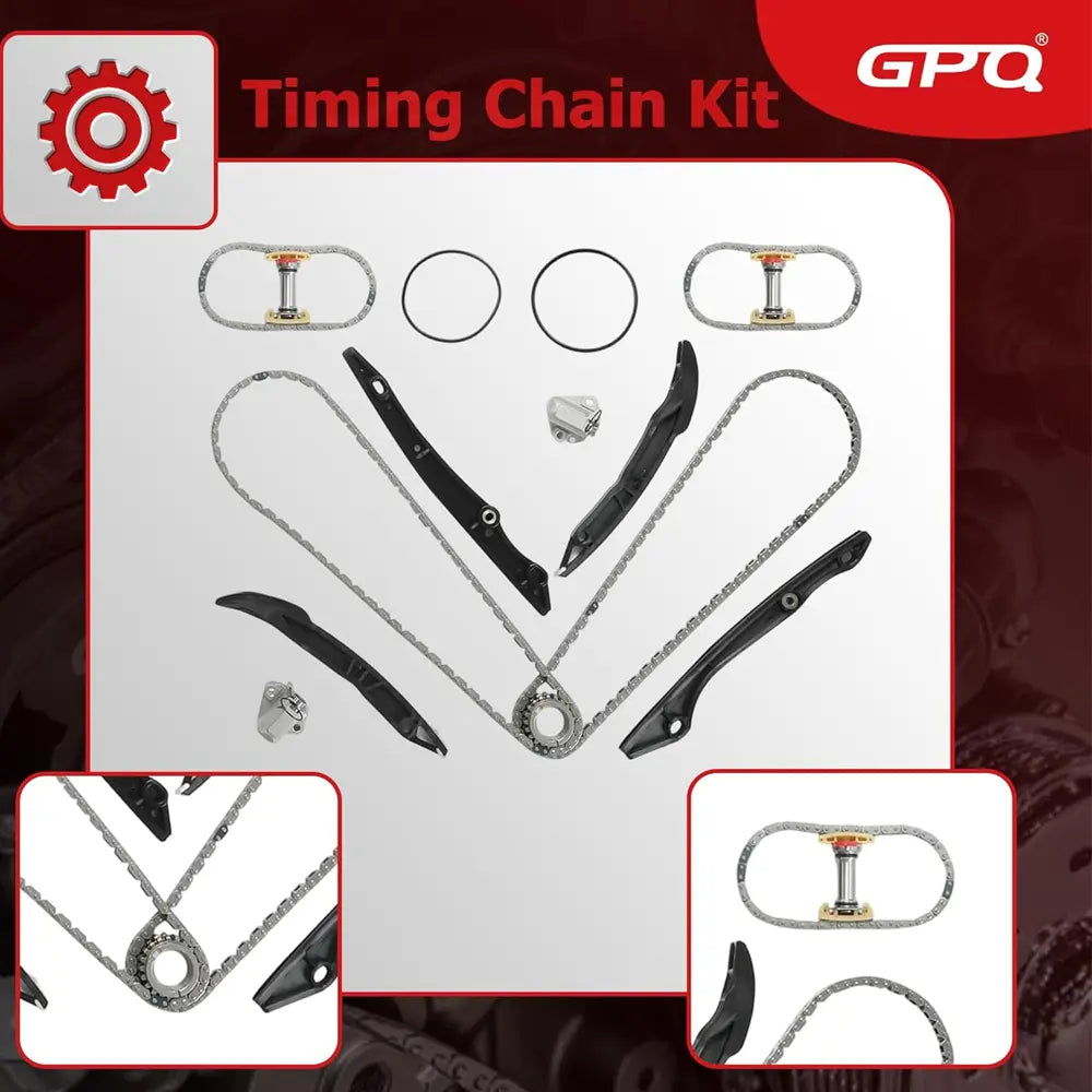 Timing Chain Kit with Tensioners & Guides for 2011-2014 Ford 5.0L V8 DOHC Coyote Engine, Fits F-150 & Mustang