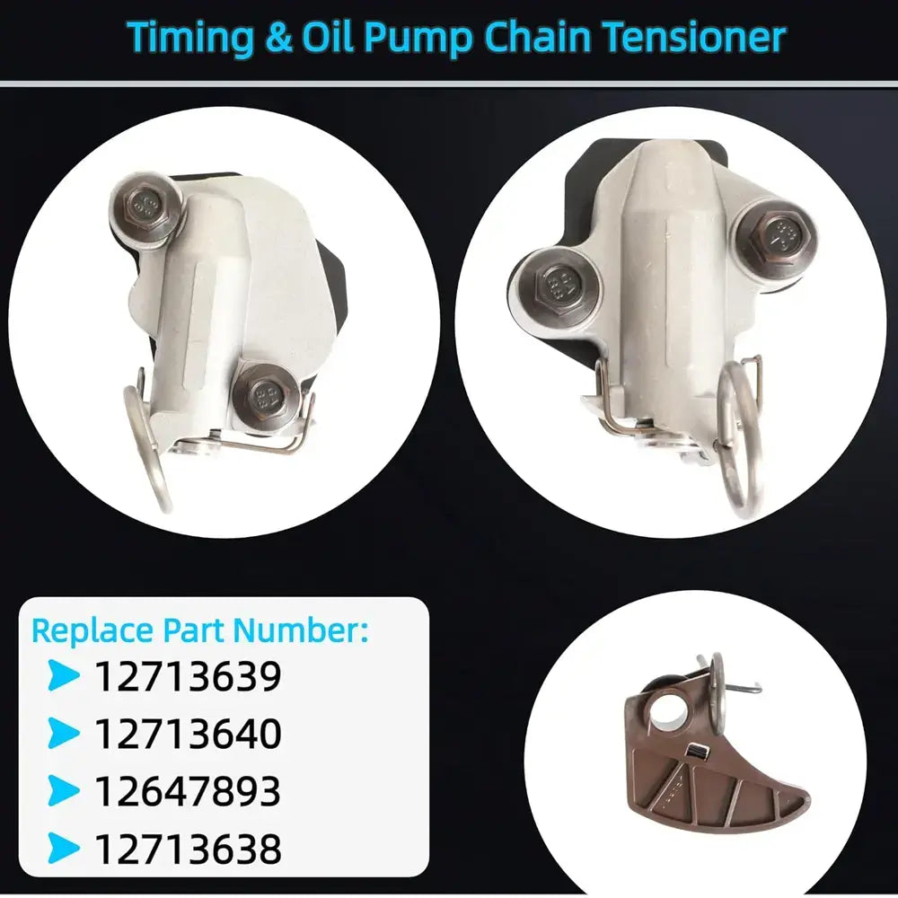 Timing & Oil Pump Chain Tensioner Set, OE Replace 12713639 12713640 12647893 12713638 for GM 3.6L V6